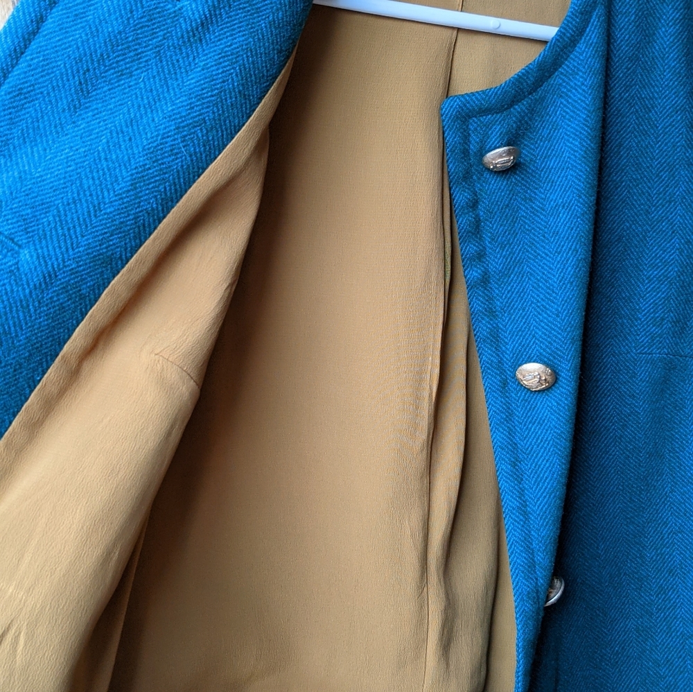 Teal Pendleton Jacket With Gold Buttons - image 2
